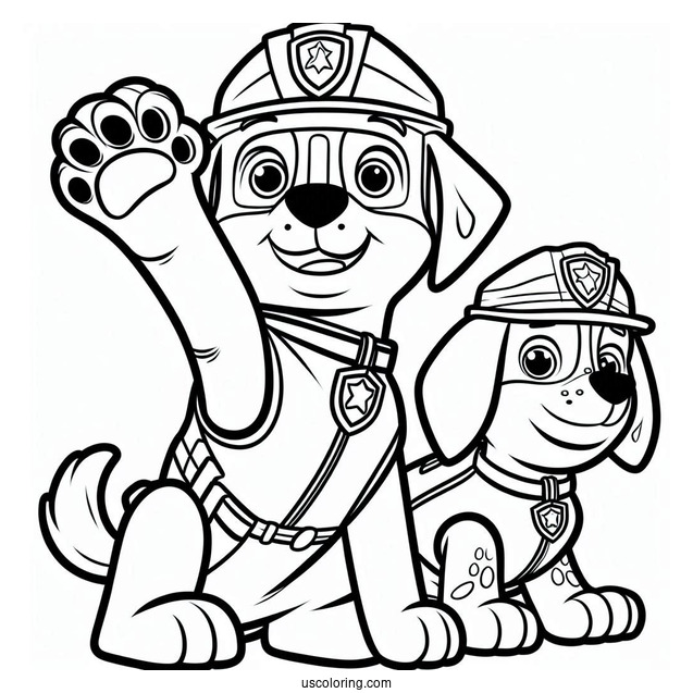 Paw Patrol Rubble Dog Coloring Sheet