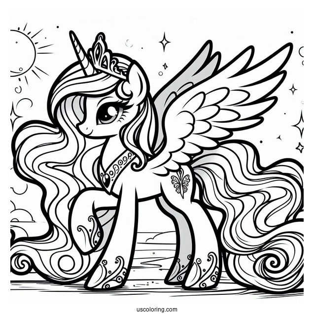 Majestic Princess Celestia Coloring Page