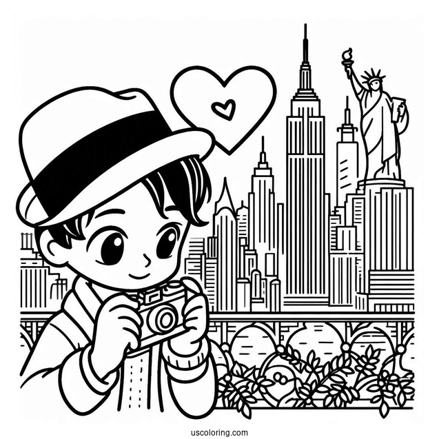 I Love New York Coloring Page For Kids