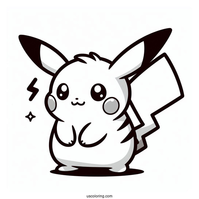 Cute Raichu Coloring Page Using Tail In Battle