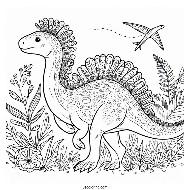 Gentle Amargasaurus Coloring Sheet For Kids