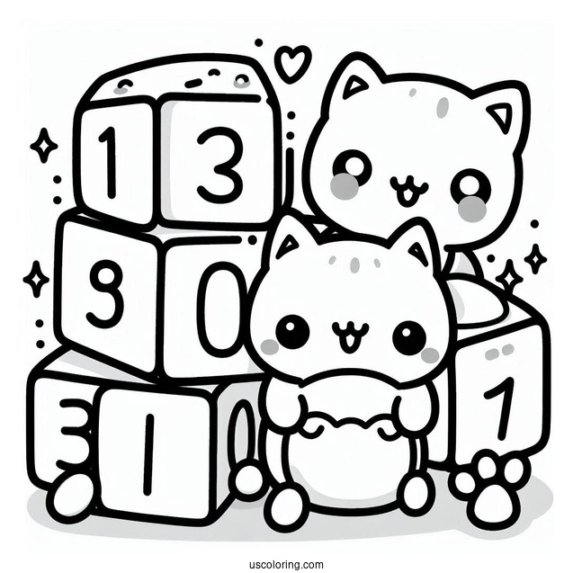 Kawaii Numberblocks Coloring Page 1 For Preschoolers
