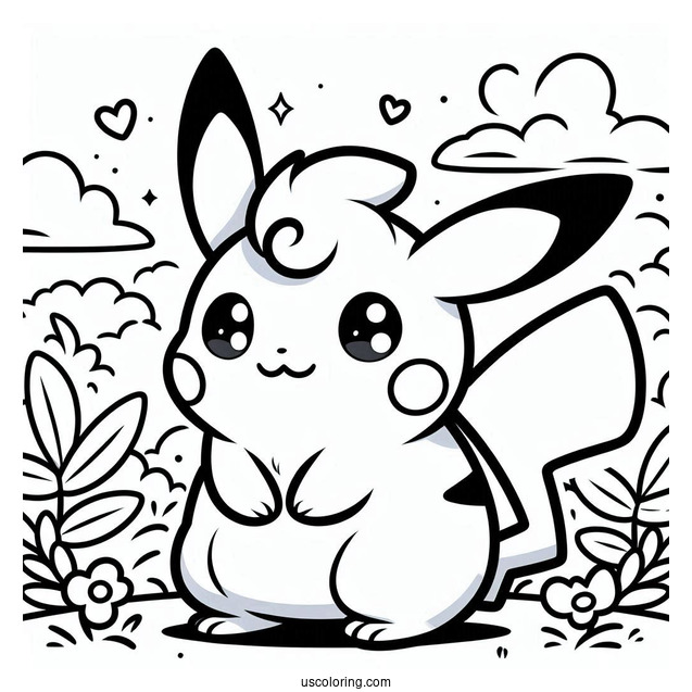 Cute Alolan Raichu Coloring Page For Preschoolers
