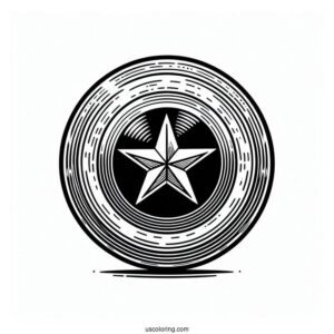 Captain America Shield Coloring Page