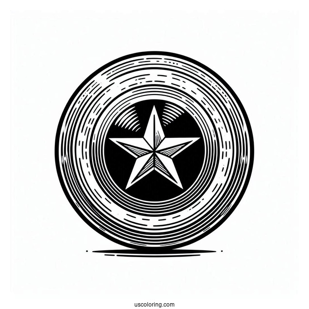 Captain America Shield Coloring Page
