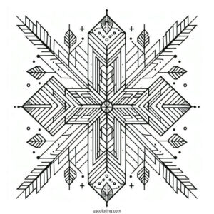 Geometric Cross Coloring Page