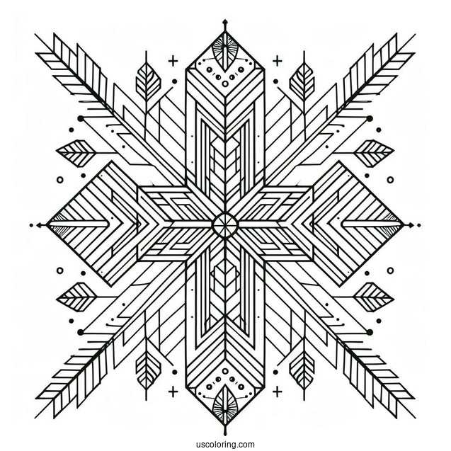 Geometric Cross Coloring Page