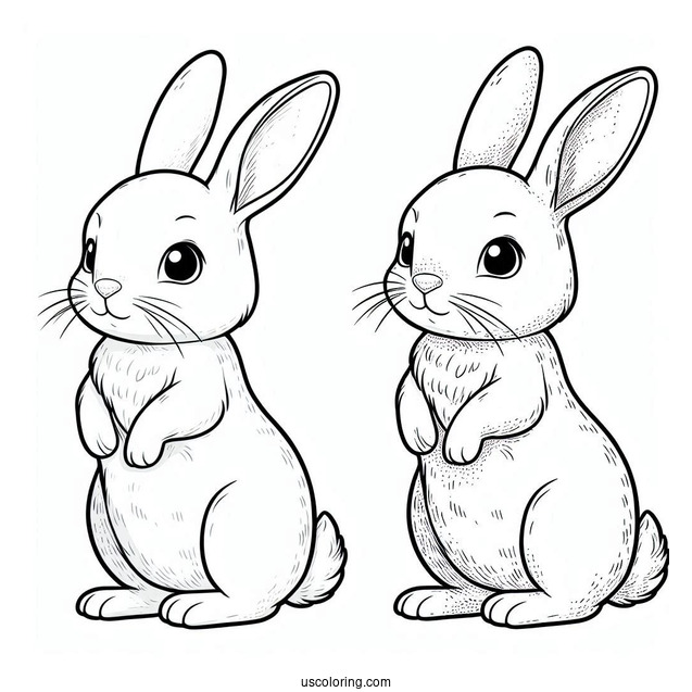 Rabbit Standing On Hind Legs Coloring Sheet