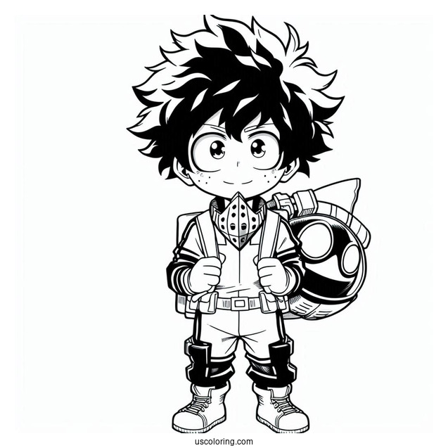 My Hero Academia Coloring Page Of Izuku Midoriya For Kids