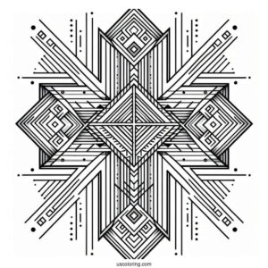 Geometric Cross Coloring Page