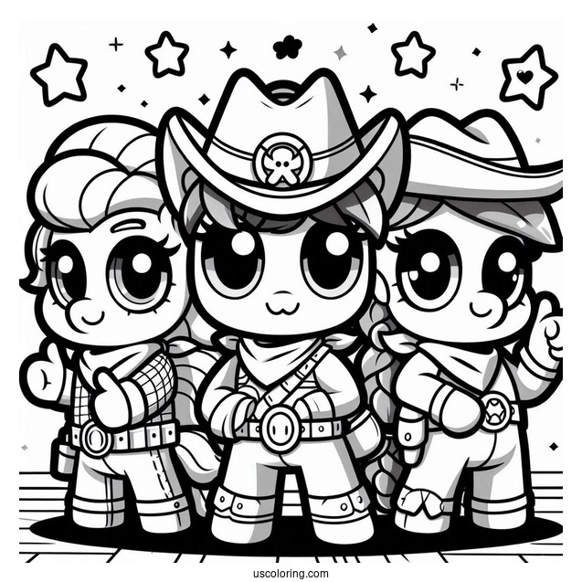 Colt, Shelly, And Poco Brawl Stars Coloring Page
