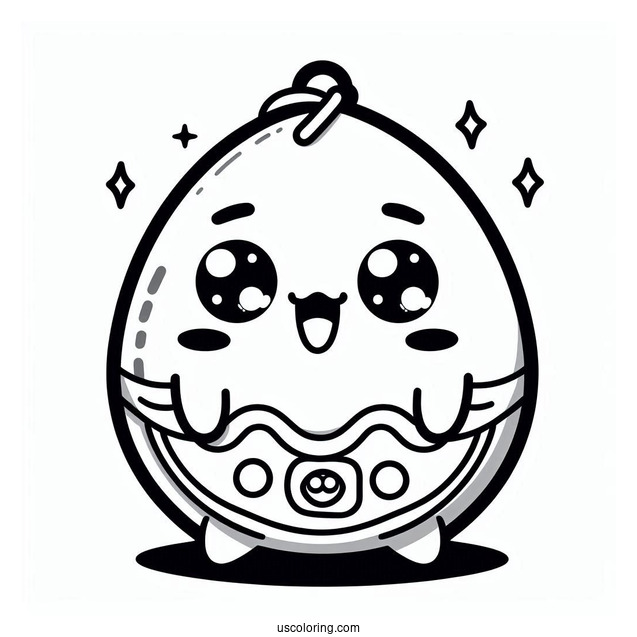 Tamagotchi Coloring Page Of Nike Tamagotchi For Preschoolers