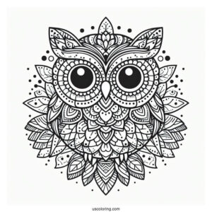Mandala Owl Coloring Page