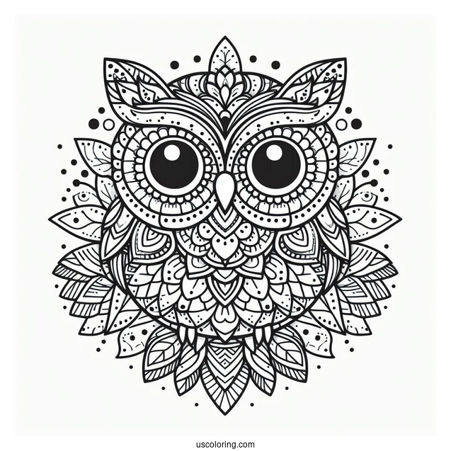 Mandala Owl Coloring Page