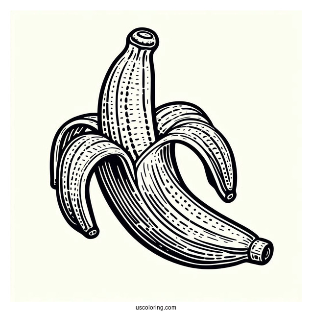 Simple Outline Of Peeled Banana