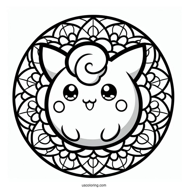 Easy Koffing Mandala Coloring Page For Kids