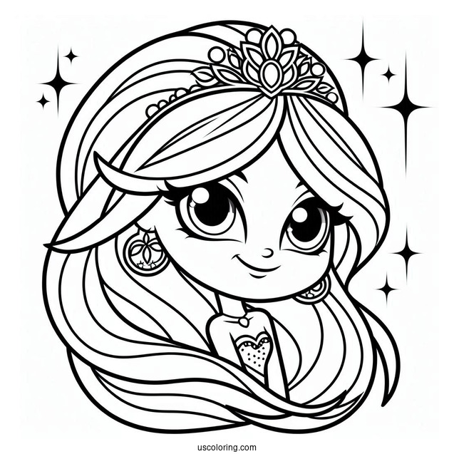 Shimmer And Shine Coloring Page Of Simple Nazboo Outline For Preschoolers