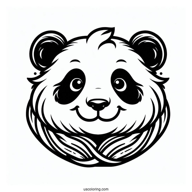 Outline Of Panda Head To Color