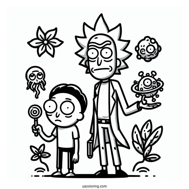 Iconic Characters From Rick And Morty To Color