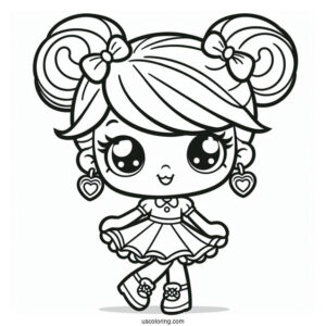 Polly Pocket Coloring Page Of Cute Paxton Pocket For Preschoolers