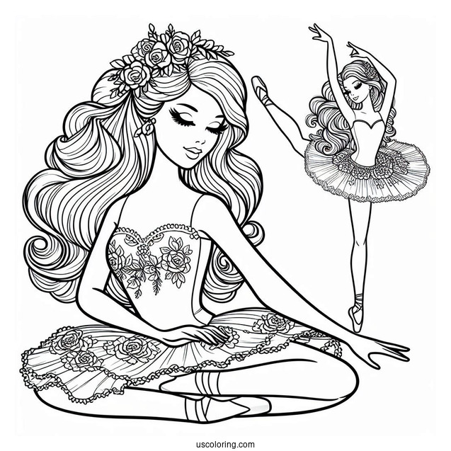 Ballerina Barbie Coloring PAge
