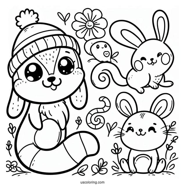 Smiling Critters Coloring Page Logo
