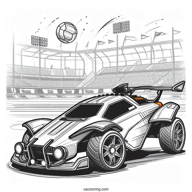 Rocket League Coloring Page Side View Of Octane For Kids