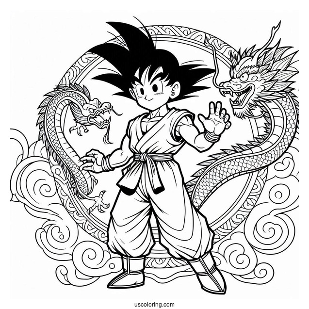 Goku Coloring Page For Kids