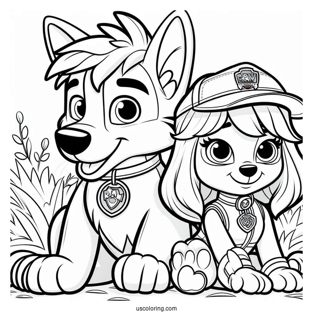 Everest And Skye Coloring Page