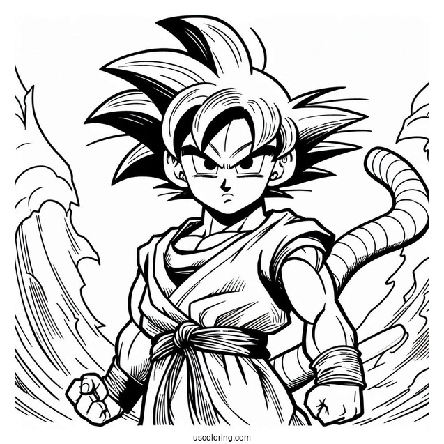 Coloring Page Of Young Goku