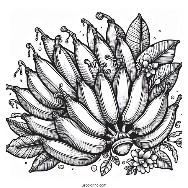 Multiple Bunches Of Bananas Coloring Pages