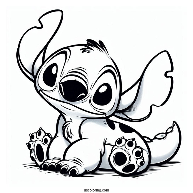 Lilo & Stitch Coloring Page Of Experiment 221 Sparky