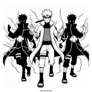 Naruto Coloring Page Of Multiple Shadow Clone Jutsu