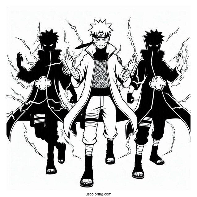 Naruto Coloring Page Of Multiple Shadow Clone Jutsu