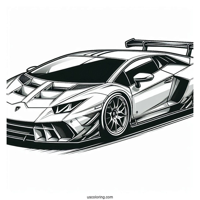 Coloring Page Of Lamborghini Race Car