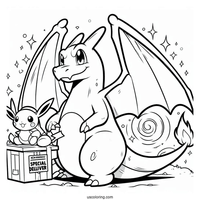 Special Delivery Charizard With Pikachu
