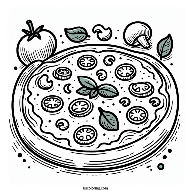 Simple Outline Of a Pizza For Preschoolers
