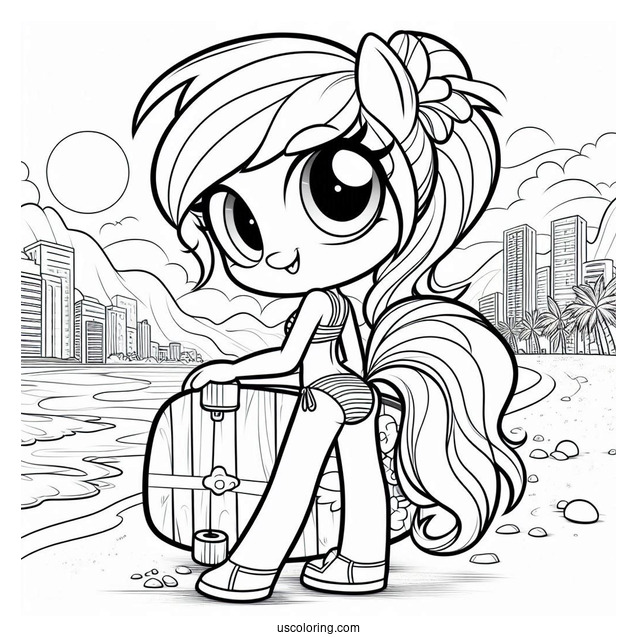 Blu Posing With A Skareboard At The Beach