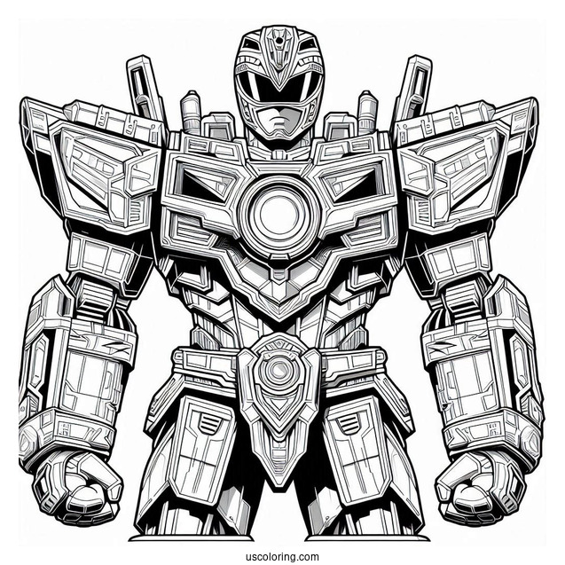Detailed Power Rangers Megazord Coloring Sheet