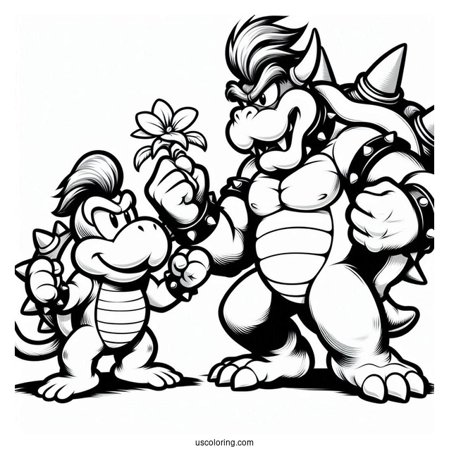 Donkey Kong And Boswer To Color