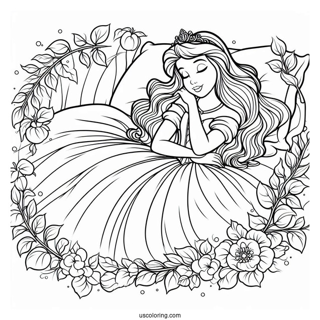 Sleeping Beauty With A Beautiful Dress
