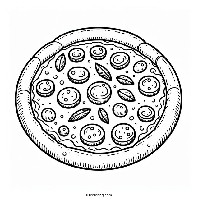 Simple Outline Of Pizza To Color For Kids