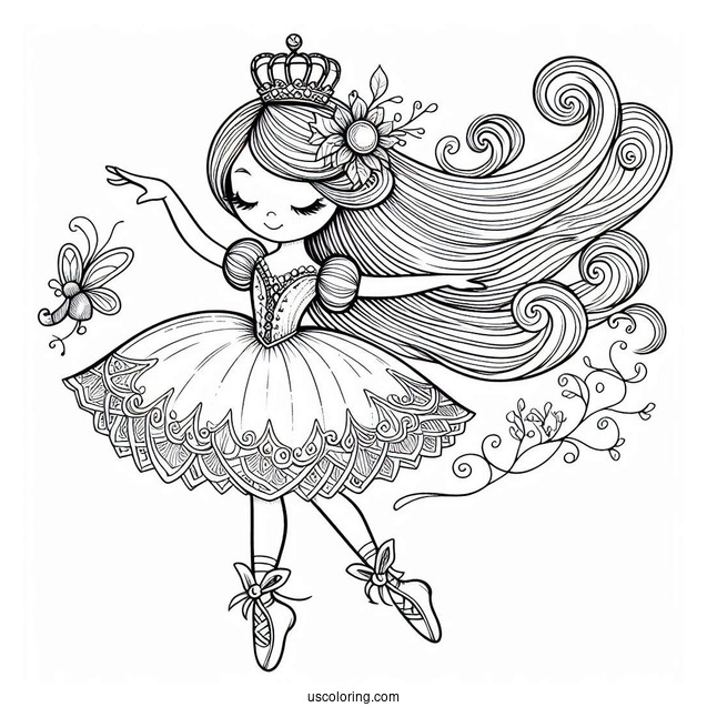 The Sugar Plum Fairy From Nutcracker To Color