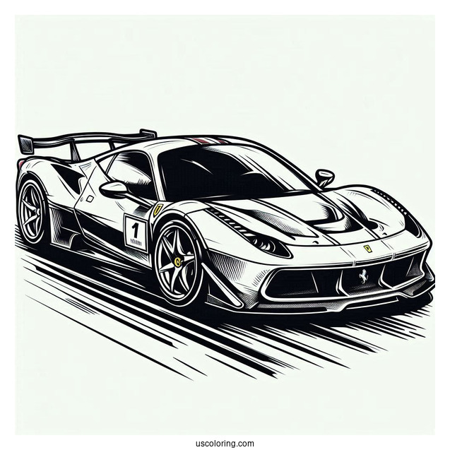 Ferrari Race Car Coloring Picture