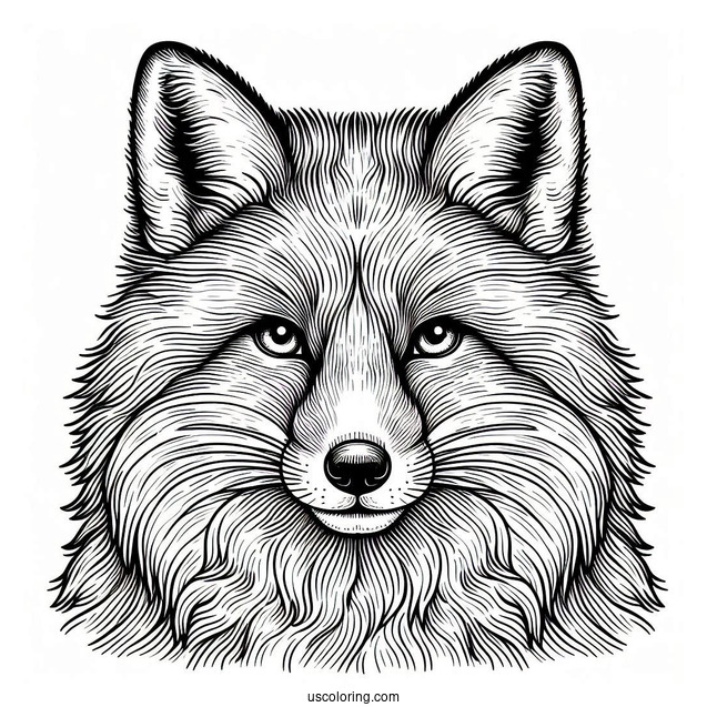 Male Fox Coloring Page With Detailed Fur