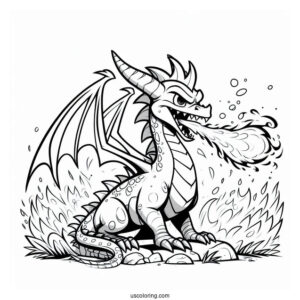Sypro Coloring Page Massive Ignitus Dragon Breathing Out Fire