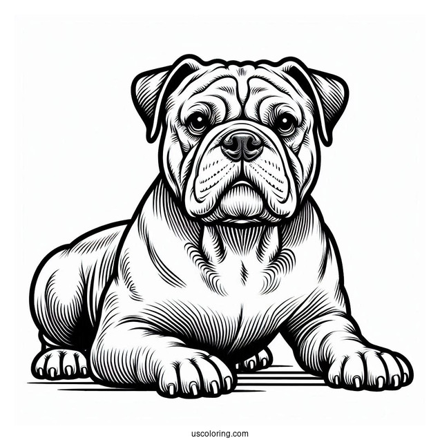 Coloring Page Of American Bulldog