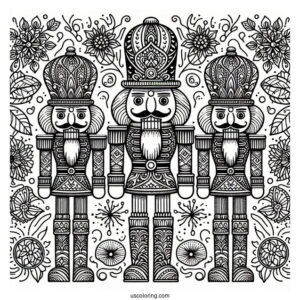 Elaborate Nutcracker Coloring Page Mandala