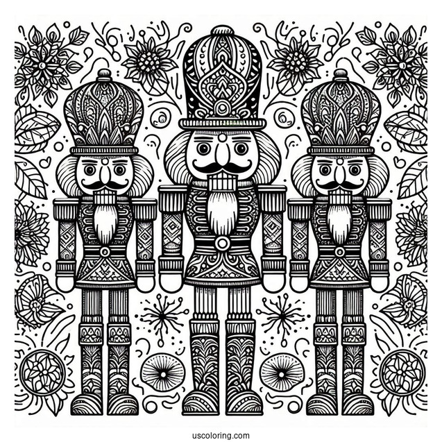 Elaborate Nutcracker Coloring Page Mandala
