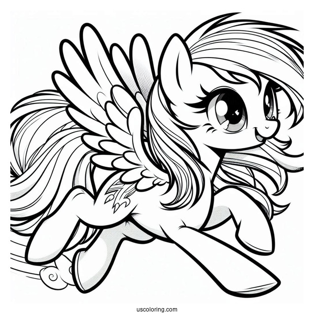Rainbow Dash Coloring Page Equestria Girls Running